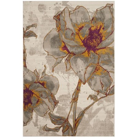 Safavieh Porcello Power Loomed Rectangle Rug- Ivory - Grey- 4 Ft. 1 In. X 6 Ft. PRL7733E-4